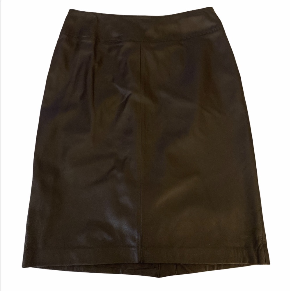Ralph Lauren Dark Brown Leather Skirt